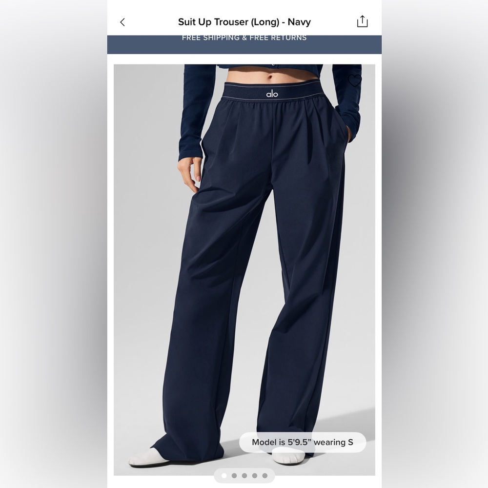 ALO Yoga Navy Wide Leg Pants